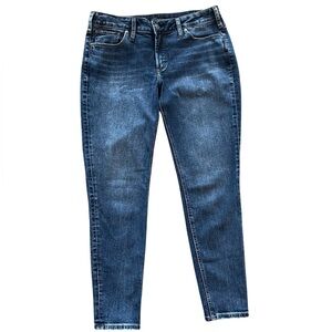 Silver Jeans Co. Suki Skinny Denim Blue Jeans W33/L29 | 9” Low Rise Stretch